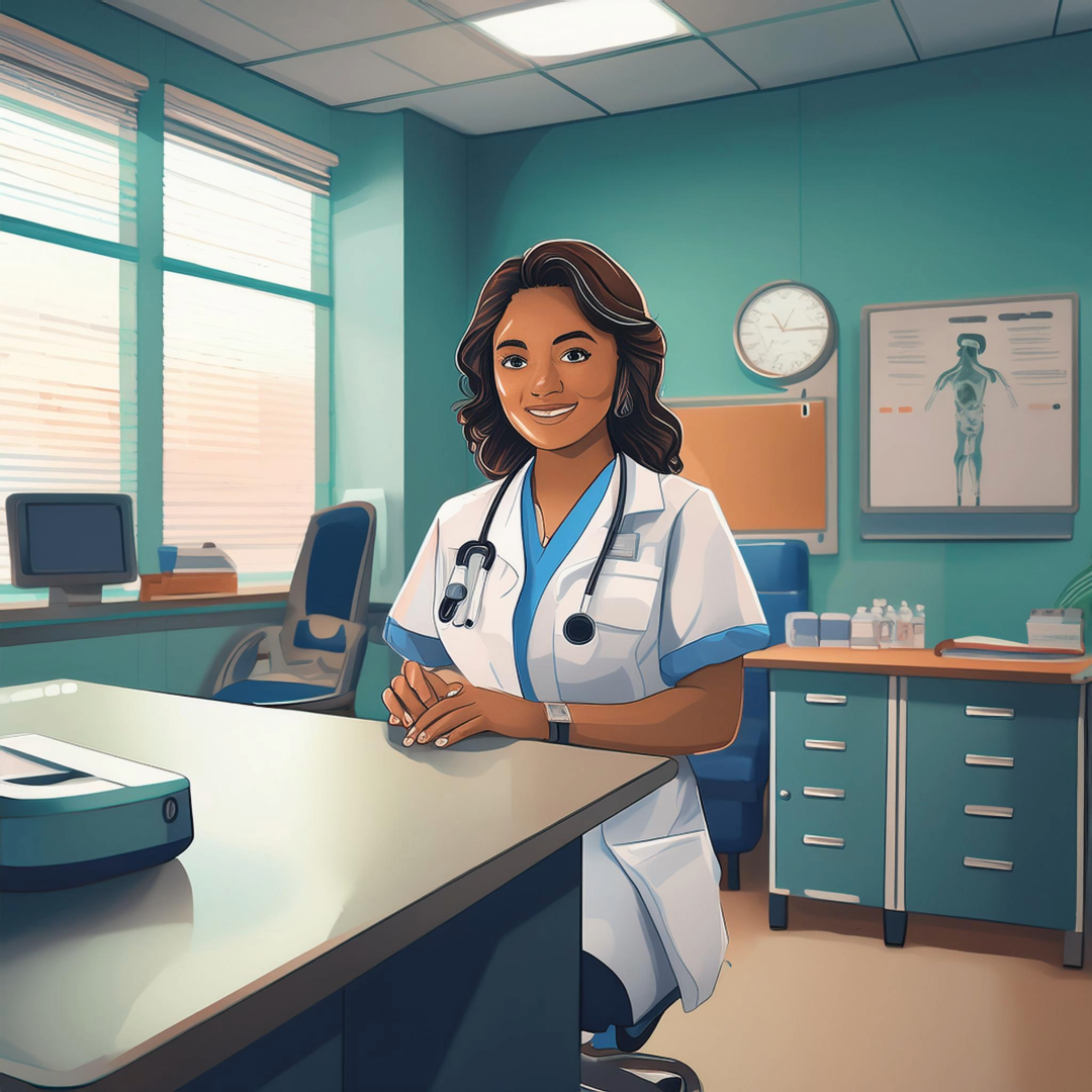 Stylized illustration of a medical office