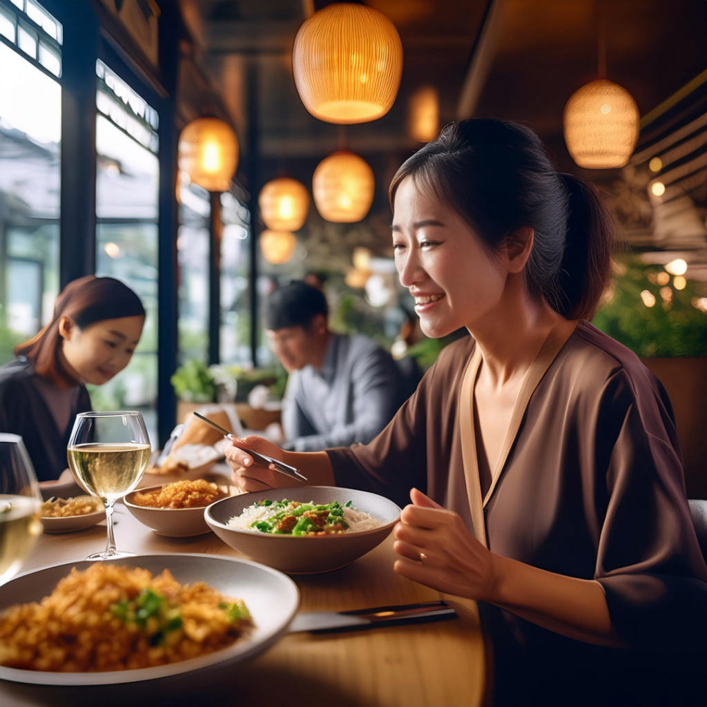 People eating at a restaurant
